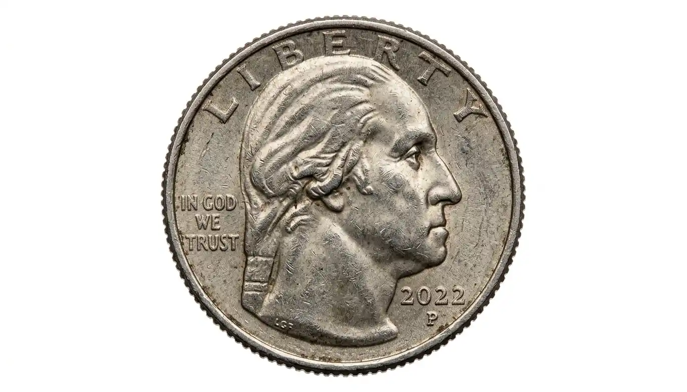a circulated Washington quarter